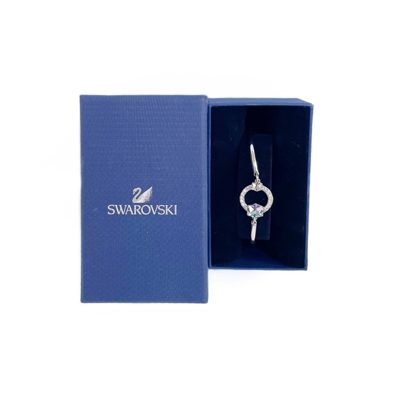 Swarovski Geometric Bangle Bracelet, Rhodium Tone, Crystal Cube Jewelry - Picture 7 of 7